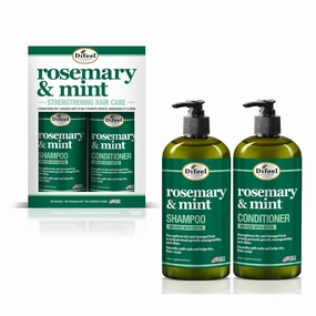 Difeel Rosemary and Mint Hair Strengthening Shampoo 33.8oz & Conditioner with Biotin 33.8oz - 2-PC Boxed Gift Set - Shampoo & Conditioner, Paraben Free