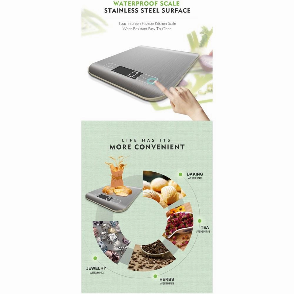 Digital Kitchen Food Scale for Cooking and Baking with Batteries