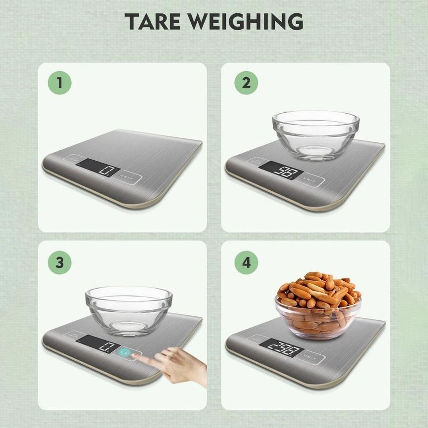 Digital Kitchen Food Scale for Cooking and Baking with Batteries