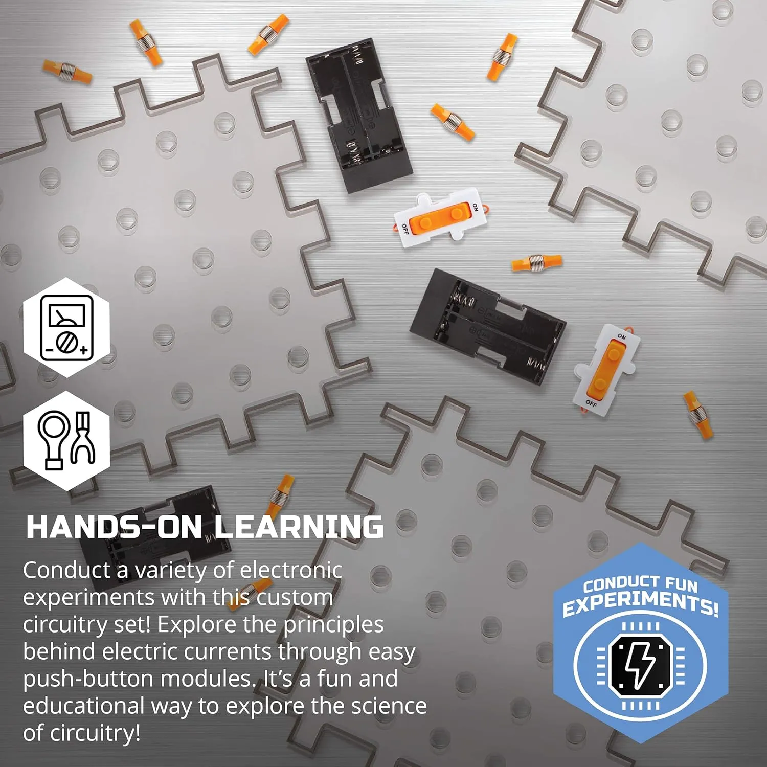 Discovery #MINDBLOWN Action Circuitry Electronic Experiment Complete STEM Set, Build-it-Yourself Engineering Toy Kit, Explore The Science of Motion, Great Gift for Kids Ages 8  