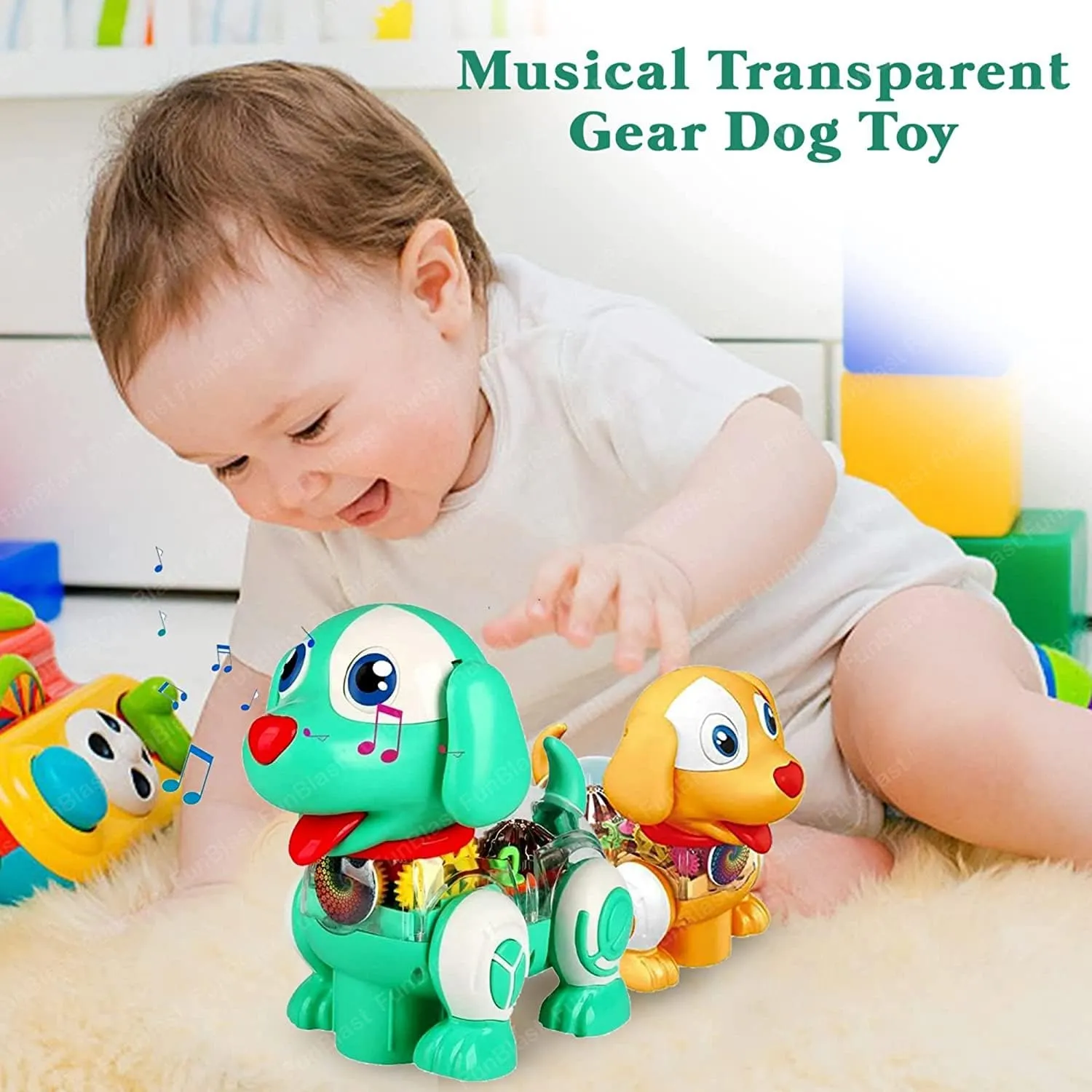 Dog Toy for Kids – Musical Transparent Gear Dog Toy