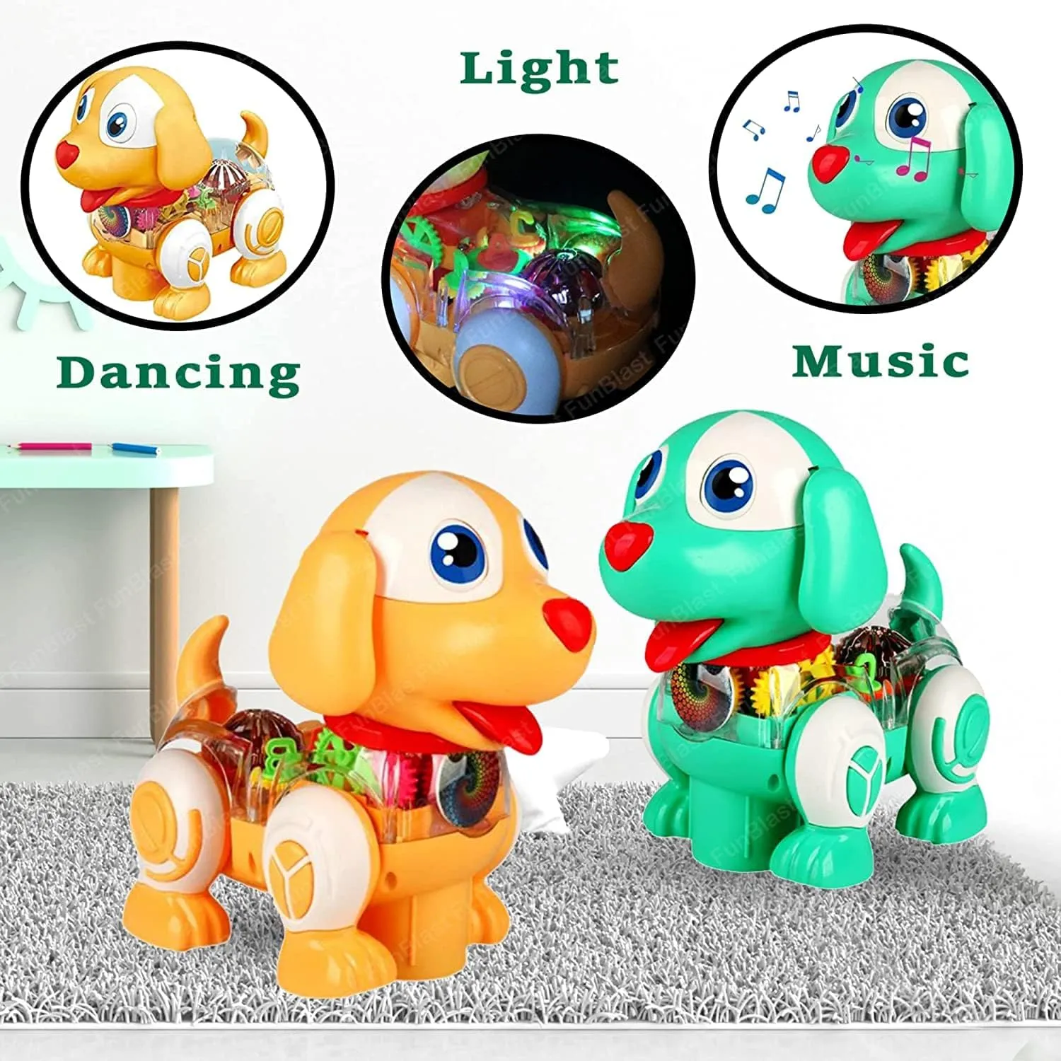 Dog Toy for Kids – Musical Transparent Gear Dog Toy