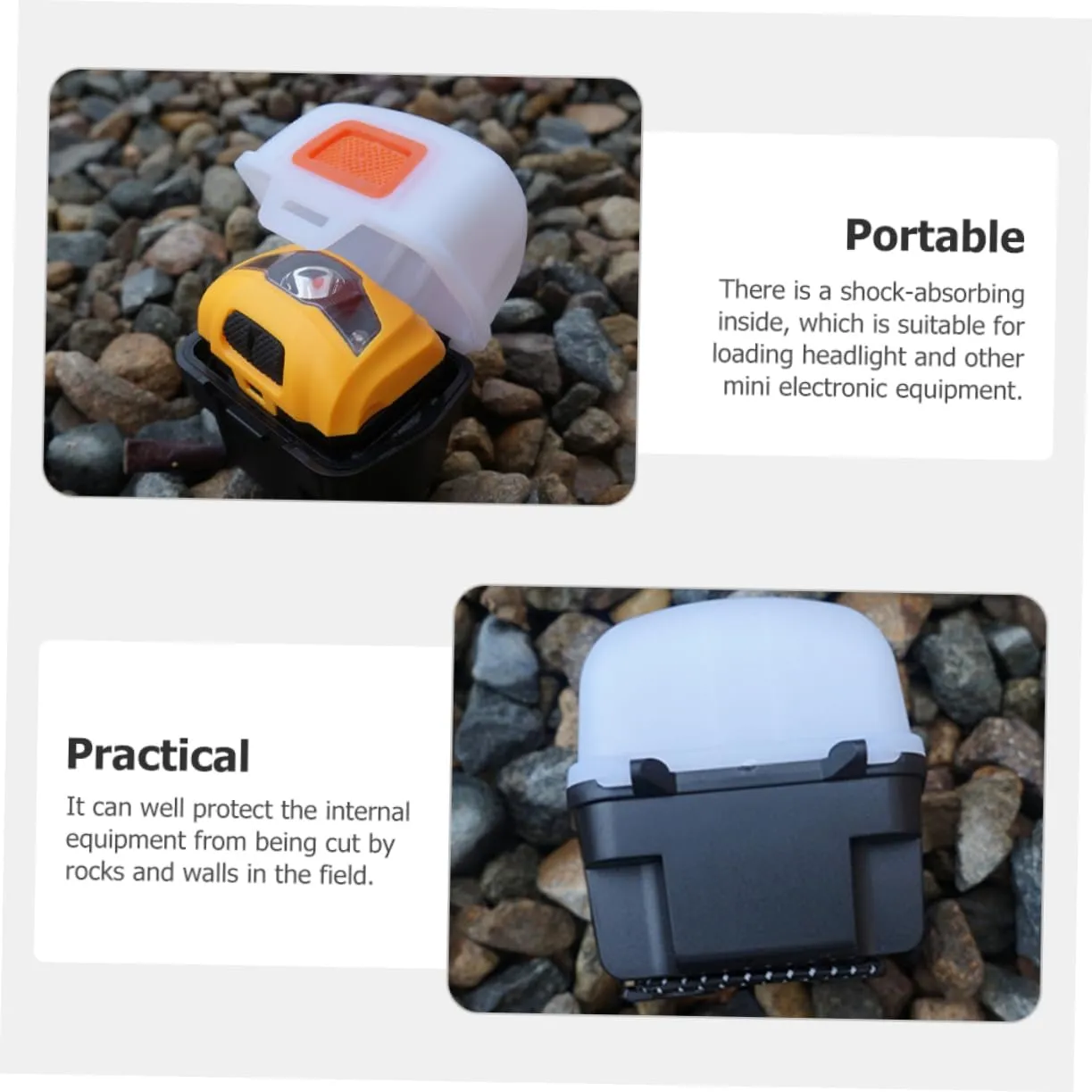 DOITOOL 3pcs Professional Headlight Box Sturdy Lamp Holder for Camping Hiking Outdoor Survival Portable Headlamp Carrier Shockproof Design Easy to Carry