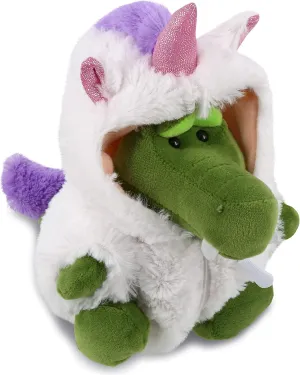 DolliBu Alligator Unicorn Plush Stuffed Animal Toy - Super Soft Alligatorcorn Dress Up with Removable Plush Unicorn Outfit, Cute Fantasy Wildlife Gift - 7.5 Inches