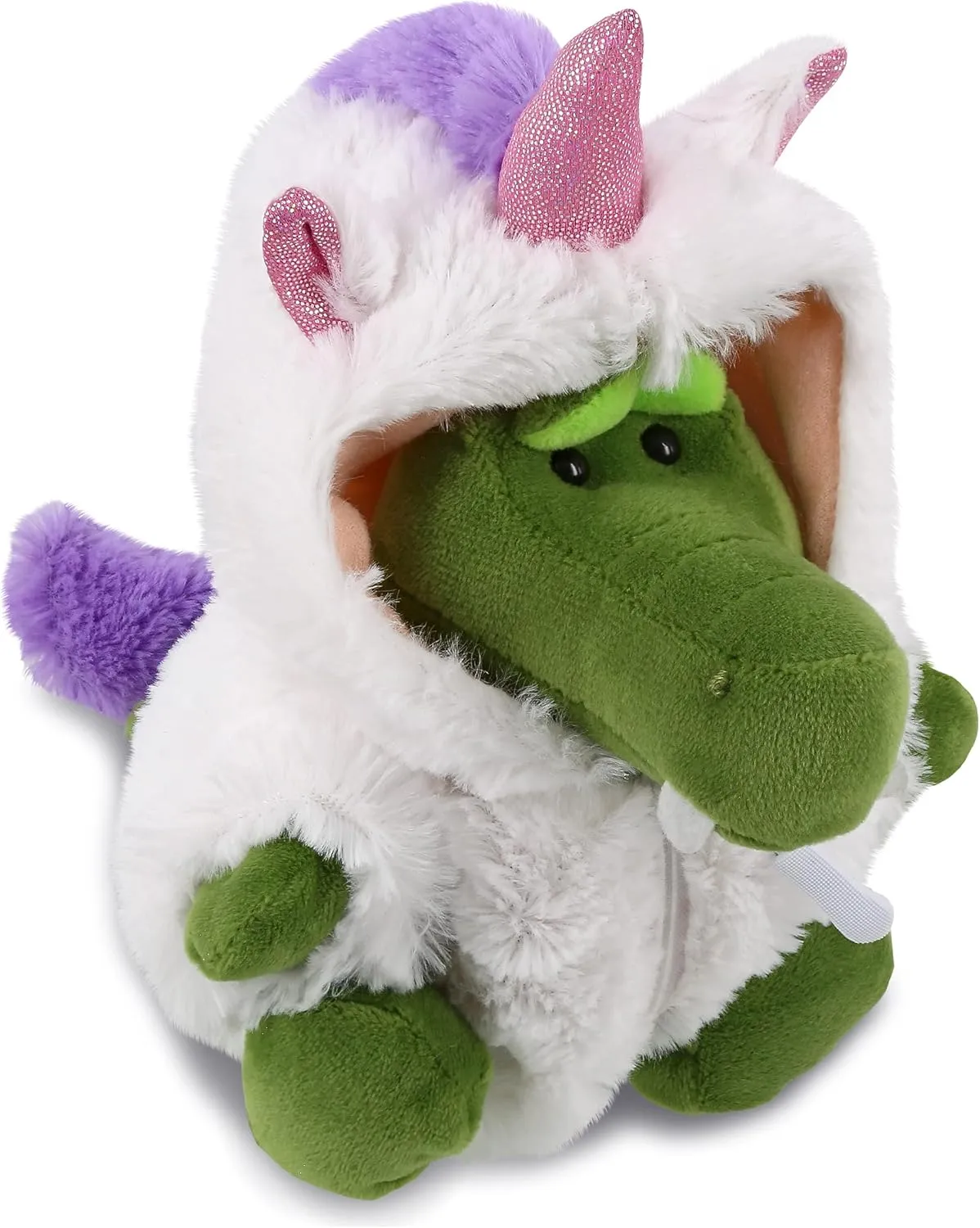 DolliBu Alligator Unicorn Plush Stuffed Animal Toy - Super Soft Alligatorcorn Dress Up with Removable Plush Unicorn Outfit, Cute Fantasy Wildlife Gift - 7.5 Inches
