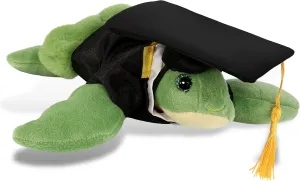 DolliBu Green Sea Turtle Graduation Plush Toy - Super Soft Turtle Plush Graduation Stuffed Animal Dress Up with Graduation Gown and Cap with Tassel Outfit - Congratulatory Graduation Gift - 6.5 Inches