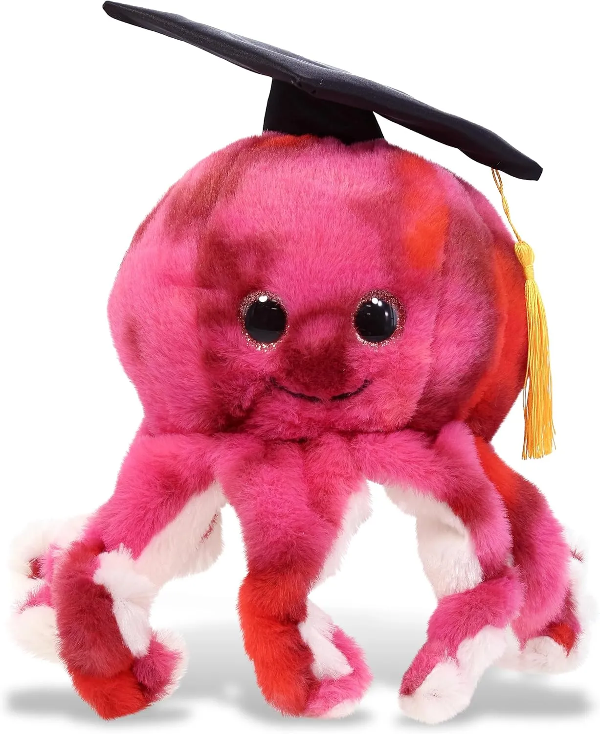 DolliBu Pink Tie-Dye Octopus Graduation Plush Toy - Super Soft Octopus Graduation Stuffed Animal Dress Up with Graduation Cap with Tassel - Reward Celebration Grad Gift - 10 Inch