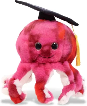 DolliBu Pink Tie-Dye Octopus Graduation Plush Toy - Super Soft Octopus Graduation Stuffed Animal Dress Up with Graduation Cap with Tassel - Reward Celebration Grad Gift - 10 Inch