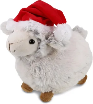 DolliBu Santa Sheep Stuffed Animal Plush Toy - Super Soft Farm Life Animal Dress Up with Red Santa Claus Outfit, Cute Farm Life Gift, Perfect with Name Personalization - 11.5 Inches