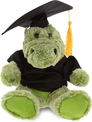 DolliBu Sitting Alligator Graduation Plush Toy - Super Soft Graduation Stuffed Animal Dress Up with Gown and Cap with Tassel Outfit - Reward Celebration Grad Gift - 8 Inches