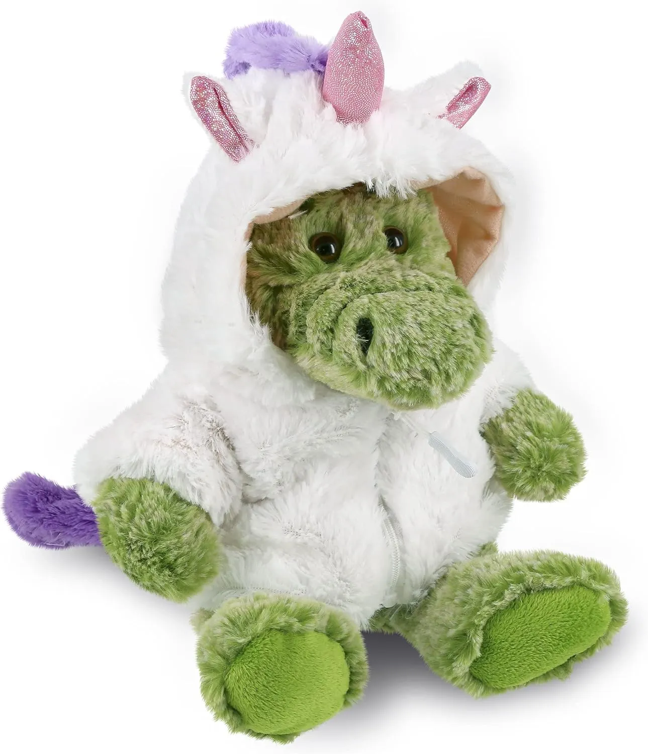 DolliBu Sitting Alligator Unicorn Plush Stuffed Animal Toy - Super Soft Alligatorcorn Dress Up with Removable Plush Unicorn Outfit, Cute Fantasy Wildlife Gift - 8 Inches