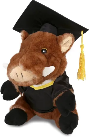 DolliBu Wild Boar Graduation Plush Toy - Super Soft Plush Graduation Stuffed Animal Dress Up with Gown & Cap with Tassel Outfit - Gift with Personalization - 9.5 Inch