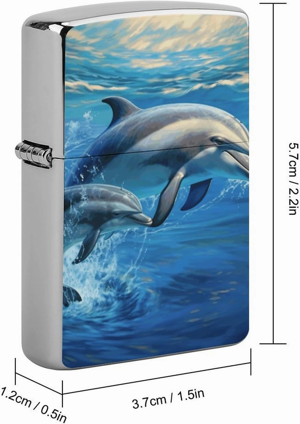 Dolphins in The SeaLighter Case Waterproof Lighter Sleeve Lighters Protective Cover with Graffiti Design