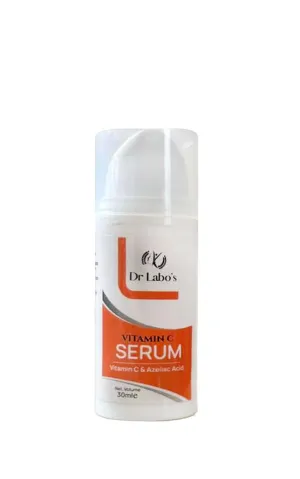 DR LABO'S Vitamin C Serum Azelaic acid, Ferulic acid, Hyaluronic Acid Arbutin . It is an Anti-Aging , Anti-Wrinkle, Dark Circles remover, Fades Age spots sun burns. Fragrance-free formula. 30ml