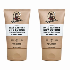 Dr. Squatch Ball Barrier Dry Lotion, No Mess Body Powder Lotion for Men, Made With Natural Ingredients - 2-Pack Unscented
