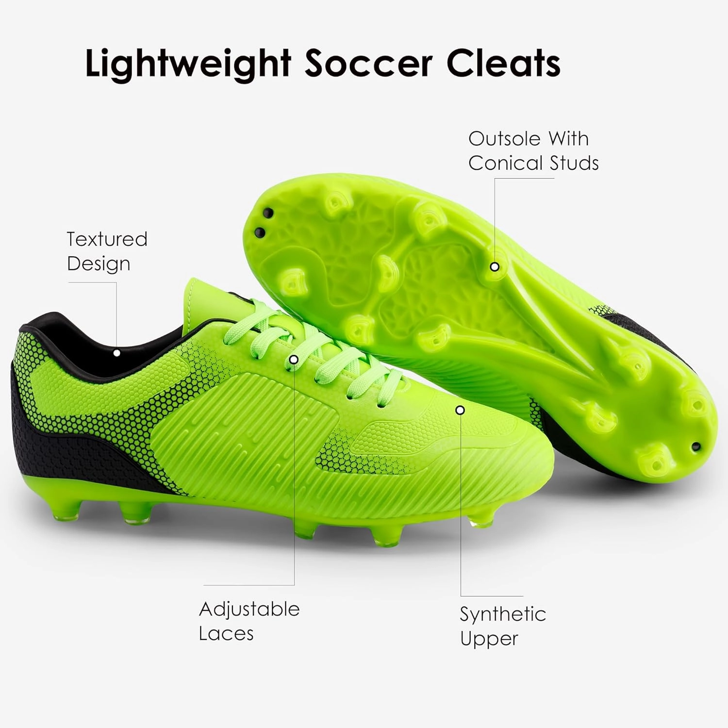 DREAM PAIRS Men‘s Firm Ground Soccer Cleats Soccer Shoes
