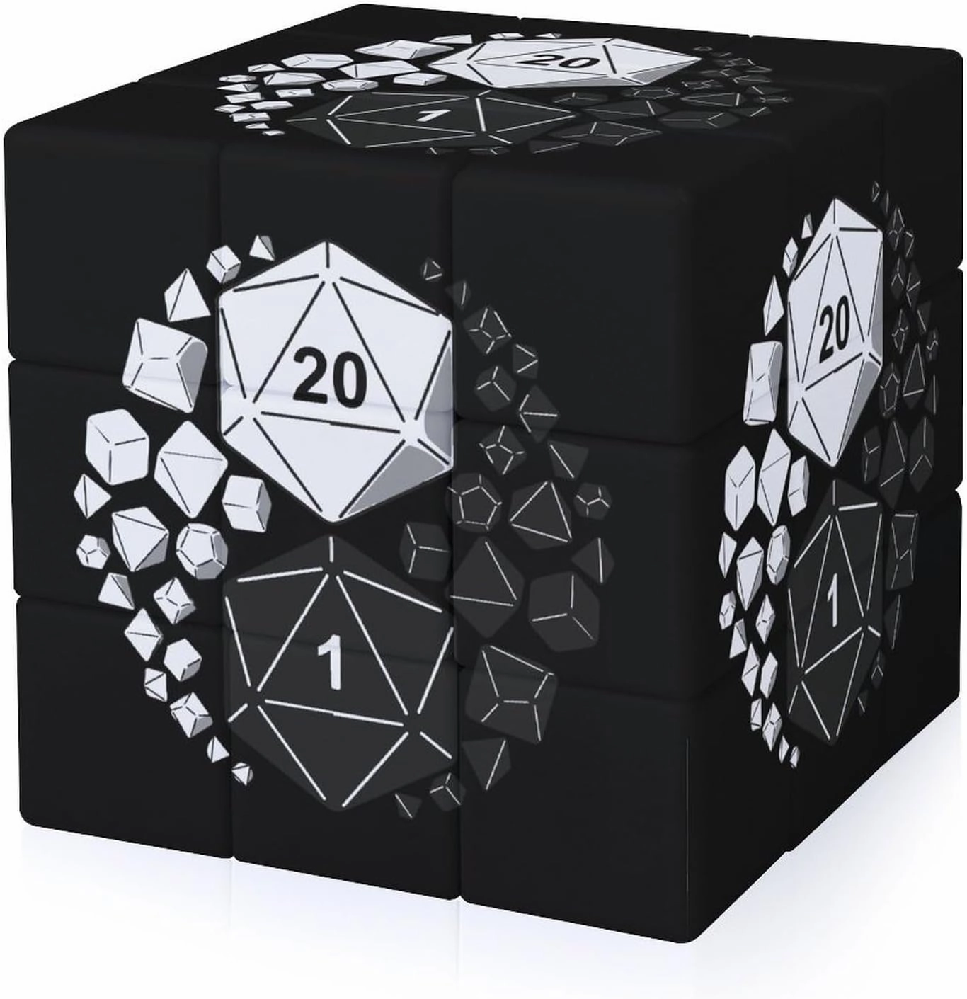 Dungeons and Dragons Yin and Yang Funny 3x3x3 Cube Smooth Lightweight Puzzle for Adult Graphic Printing Travel