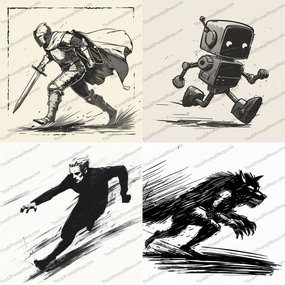 Dynamic Character Art AI MidJourney Image Prompt, 9198