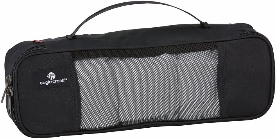 Eagle Creek Pack-It Tube Cube - Small Packing Cube for Suitcases with Two-Way Zipper, Quick-Grab Handle, and Mesh Top for Visibility and Breathability, Black