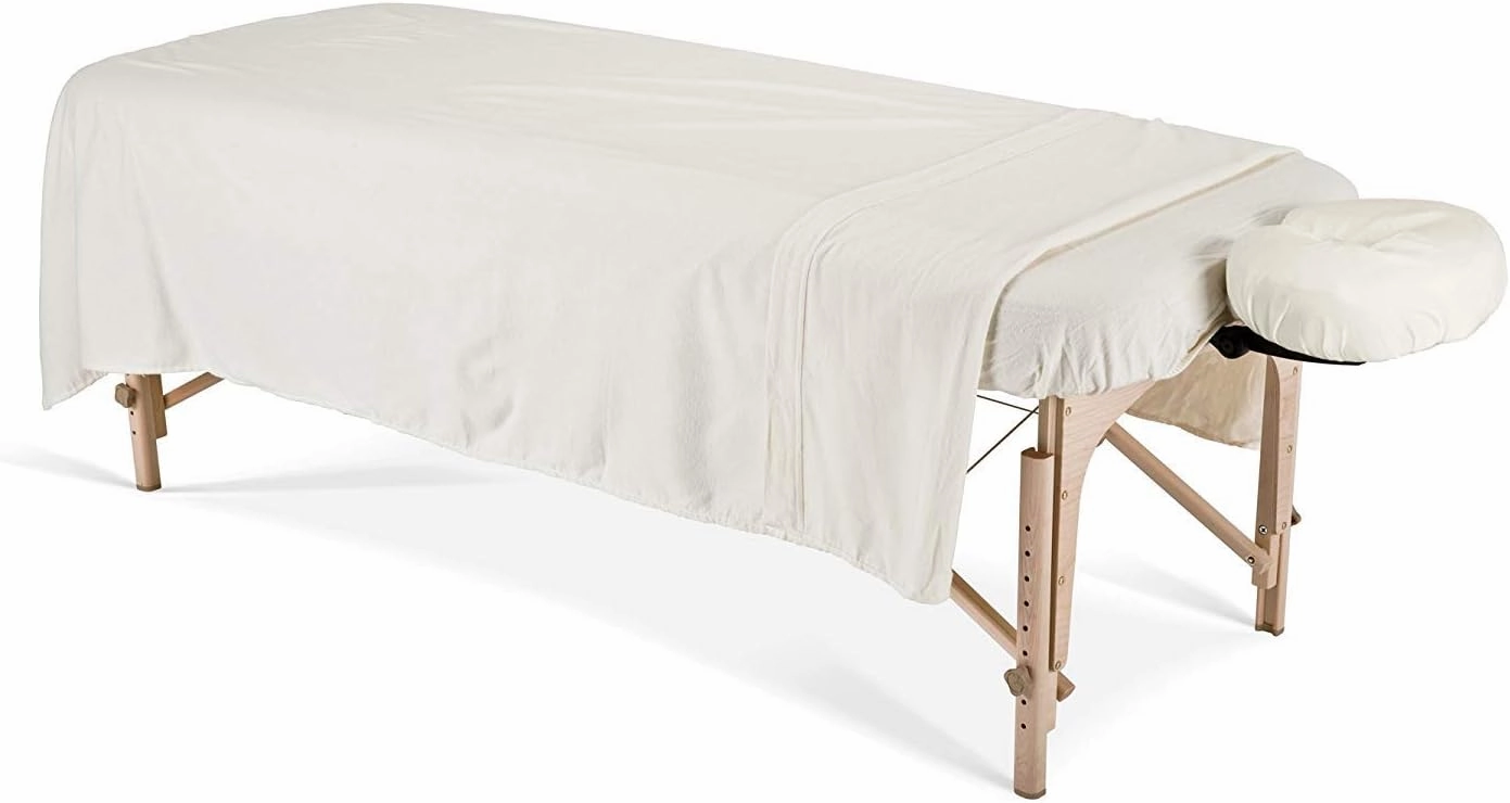 EARTHLITE Flannel Massage Table Sheet Set – Commercial Grade, Soft, Double-Napped 3-Piece Set (Top, Fitted, Face Pillow Cover)