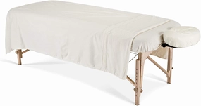 EARTHLITE Flannel Massage Table Sheet Set – Commercial Grade, Soft, Double-Napped 3-Piece Set (Top, Fitted, Face Pillow Cover)