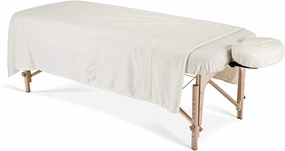EARTHLITE Flannel Massage Table Sheet Set – Commercial Grade, Soft, Double-Napped 3-Piece Set (Top, Fitted, Face Pillow Cover)