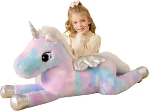 EARTHSOUND Giant Unicorn Stuffed Animal Plush Toy,Large Jumbo 43" Big Size Soft Toys,Cute Huge Plushy Fluffy Fat Plushie,Gifts for Kid