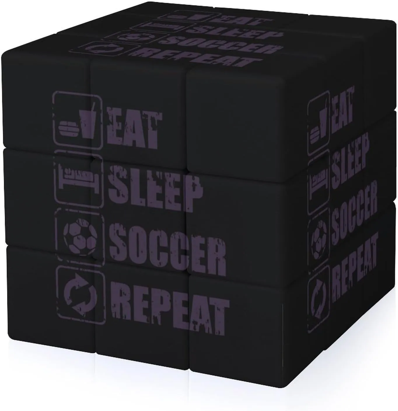 Eat Sleep Soccer Repeat Funny 3x3x3 Cube Smooth Lightweight Puzzle for Adult Graphic Printing Travel