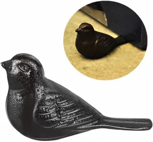 EatingBiting Cast Iron Bird Floor Stop Heavy Duty Door Stopper, Door Stop Wedge to Stop Bedroom Bath and Exterior Doors Vintage Iron All Floor Surfaces for Home Office Commercial Industrial
