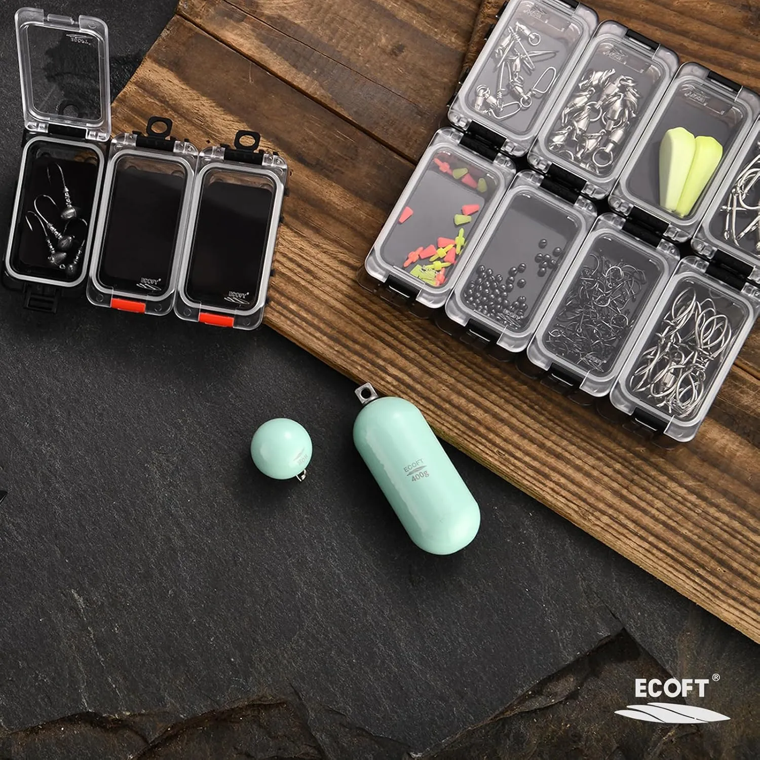 ECOFT Lead Free Fishing Weights Sinkers 80g-1000g Coated Raindrop Weights Bank Sinkers Cylindrical Deep Drop Weights Assorted Sizes Bag Non-Lead Fishing Weights Saltwater for Bottom Fishing