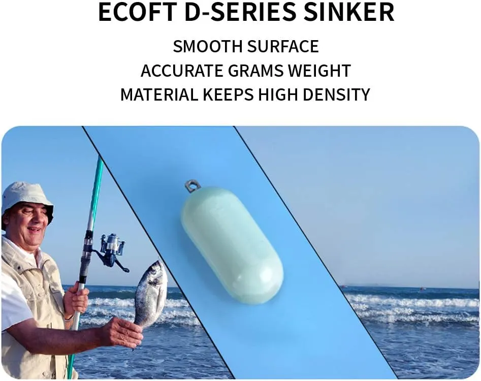 ECOFT Lead Free Fishing Weights Sinkers 80g-1000g Coated Raindrop Weights Bank Sinkers Cylindrical Deep Drop Weights Assorted Sizes Bag Non-Lead Fishing Weights Saltwater for Bottom Fishing