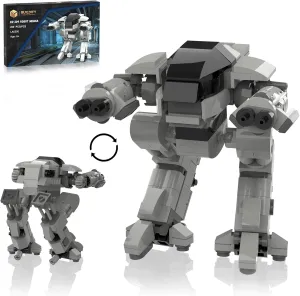 ED209 Robot Mecha Building Blocks, ED-209 Enforcement Robot Combat Mech Armor Building Toy, 269 Pieces Mobile Suit Cool Mechanical Action Figure Model,Birthday Gift for Kids Boys Girls Adults