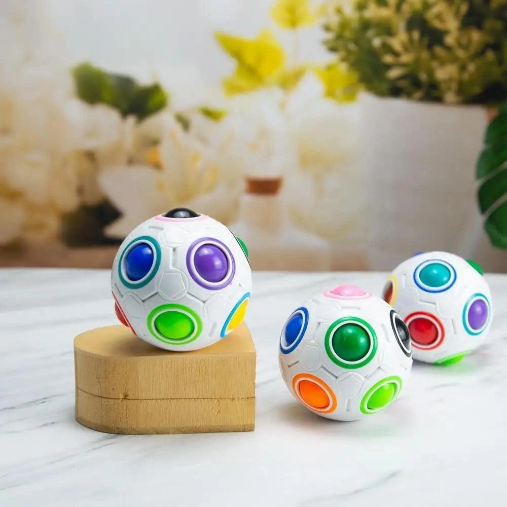 Educational Small Antistress Cube Rainbow Ball Puzzles Magic Stress Reliever Football Learning Fun Toys For Children And Adult