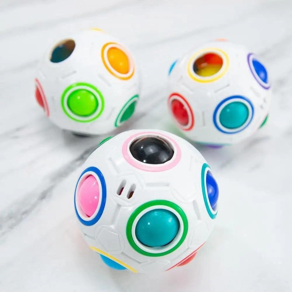 Educational Small Antistress Cube Rainbow Ball Puzzles Magic Stress Reliever Football Learning Fun Toys For Children And Adult