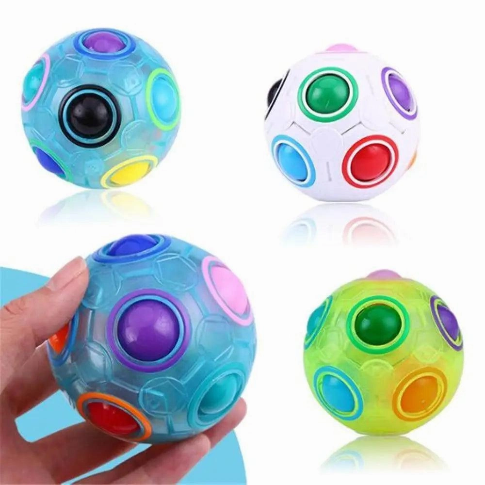 Educational Small Antistress Cube Rainbow Ball Puzzles Magic Stress Reliever Football Learning Fun Toys For Children And Adult