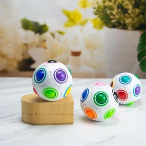 Educational Small Antistress Cube Rainbow Ball Puzzles Magic Stress Reliever Football Learning Fun Toys For Children And Adult