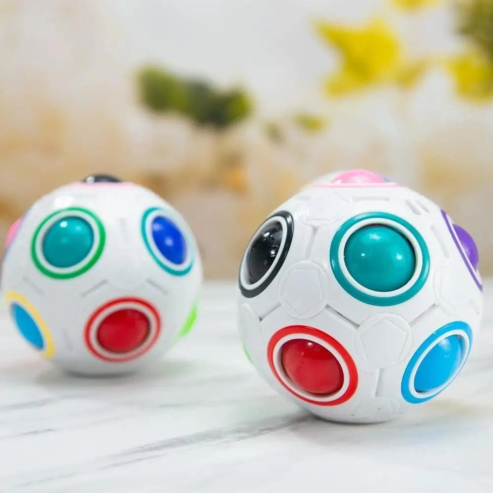 Educational Small Antistress Cube Rainbow Ball Puzzles Magic Stress Reliever Football Learning Fun Toys For Children And Adult