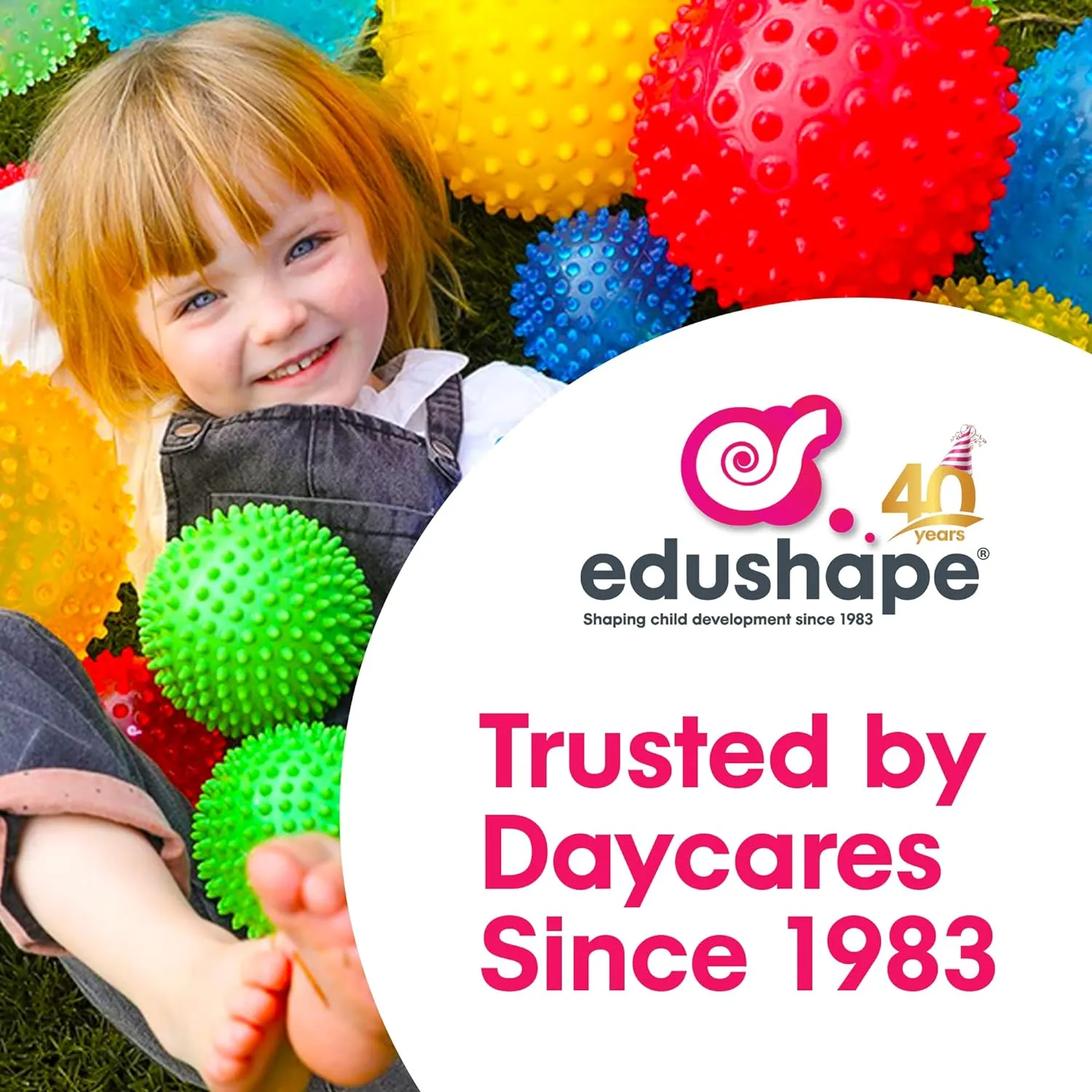 Edushape Original Sensory Ball for Baby - 7" Deflated with Pump, Yellow, Enhances Gross Motor Skills for Kids 6 Months & Up