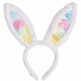 Egg-stra Special Fluffy  Rainbow Easter Bunny Ears Headband