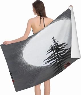 EkcoS Moon Pine Tree Microfiber Absorbent Bath Towel,Soft and Absorbent, Towels for Bathroom, Gym, Hotel, and Spa (32x52inches)