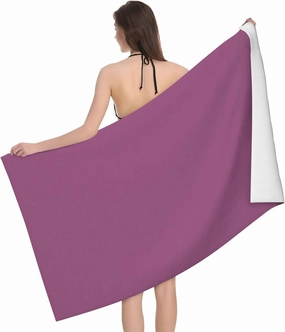 EkcoS Solid Color Grape Red Microfiber Absorbent Bath Towel,Soft and Absorbent, Towels for Bathroom, Gym, Hotel, and Spa (32x52inches)