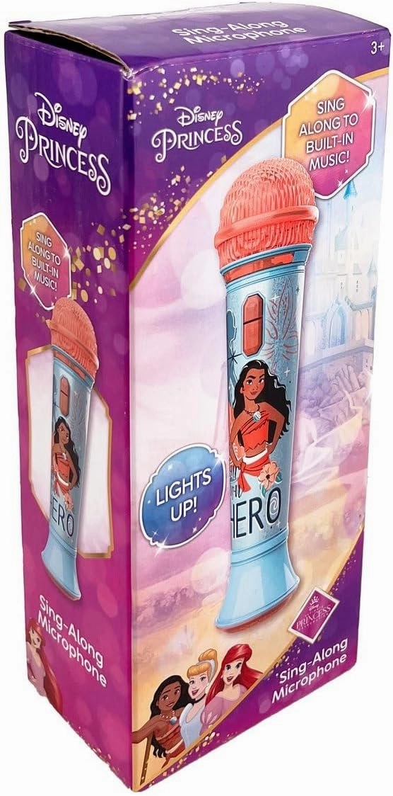 ekids Disney Princess Moana Toy Microphone for Kids, Musical Toy for Girls with Built-in Music, Kids Microphone Designed For Fans of Moana Toys for Girls