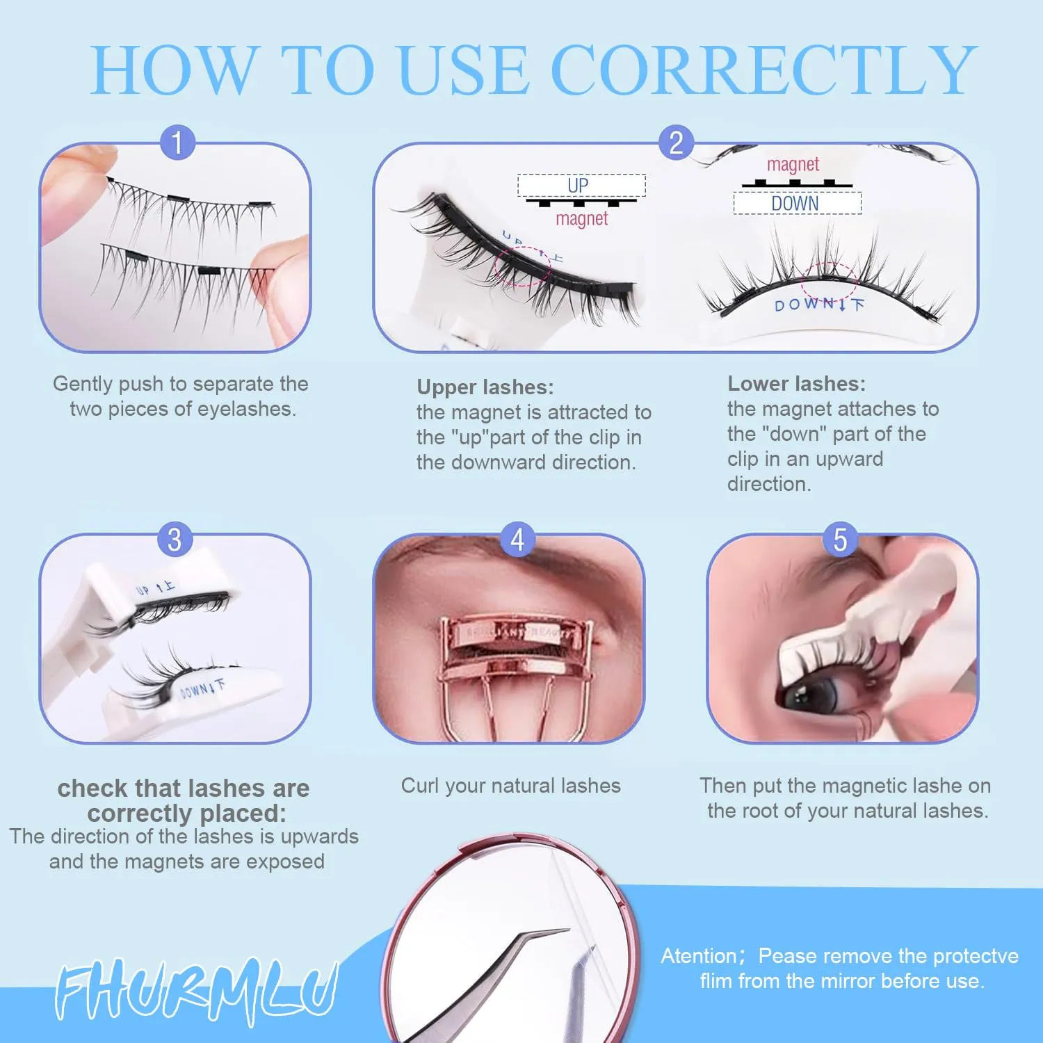 Elara Craft Magnetic Eyelashes with Applicator,Reusable Magnetic Eyelashes Natural Look,Easy to Wear and Remove Soft Lashes kit No Glue Needed(Simple)