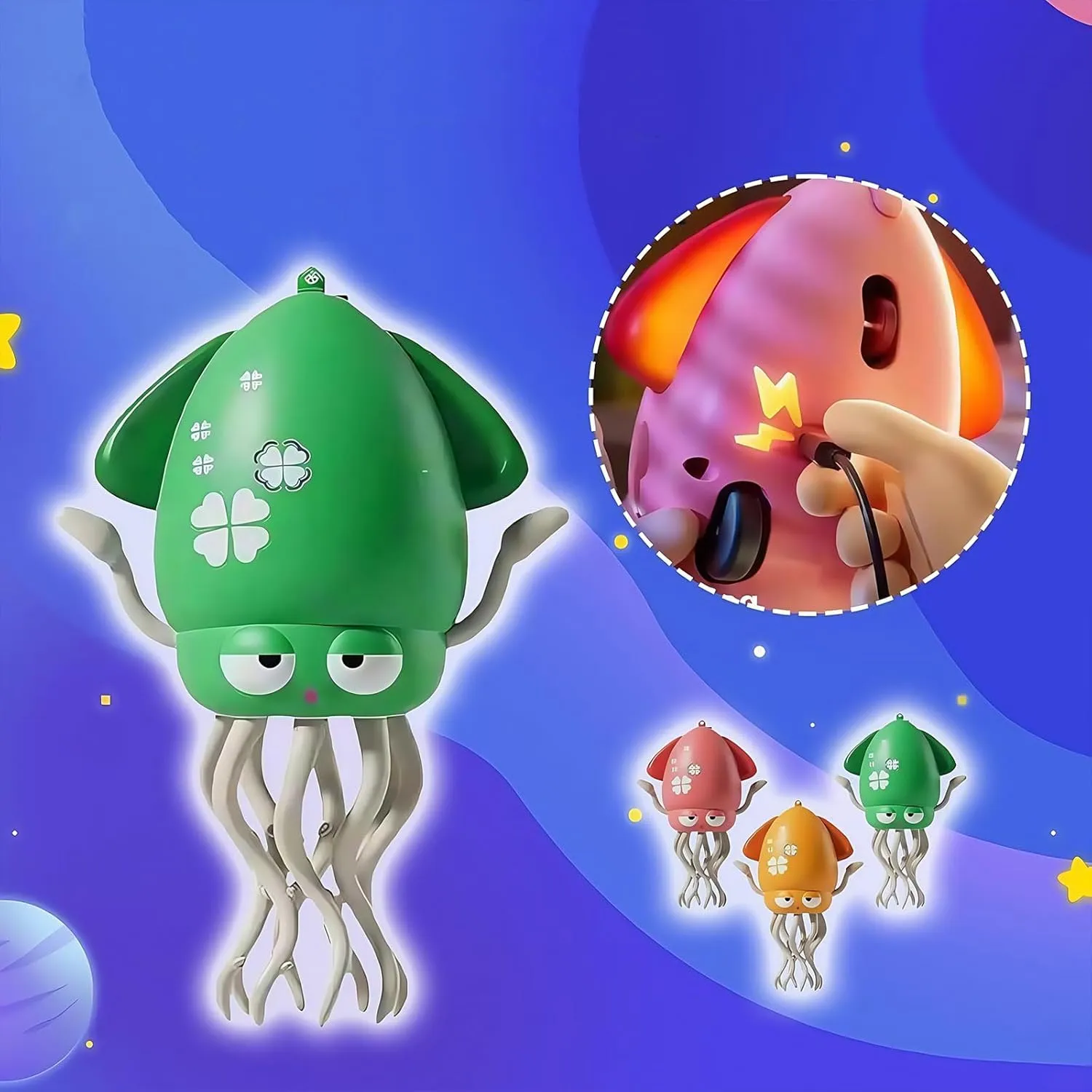 Electric Dancing Octopus Toy, Crawling Dancing Automatic Obstacle Avoidance Octopus Sensor Toy, Creative Magic Crazy 8-Leg Action Obstacle Self-Navigating with LED Lights & Music (Green)