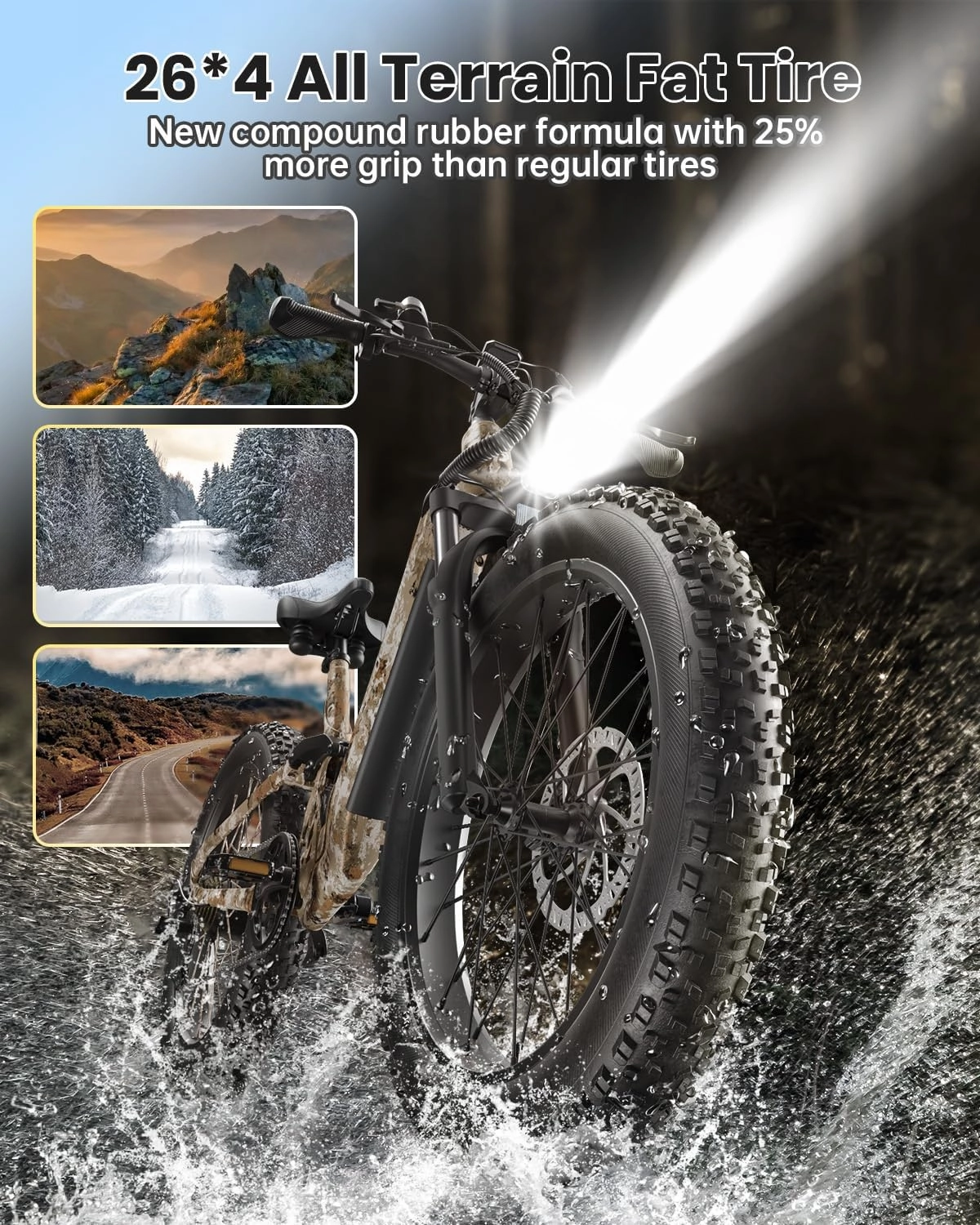 Electric Bike for Adults 960W, 48V 20AH Battery Adult Electric Bicycles, 26" Fat Tire Full Suspension Step-Thru Ebike, 28MPH Mountain Ebike, 7 Speed, 80Miles Range-Boxer ST