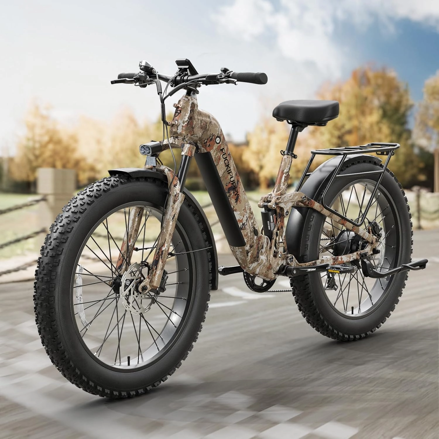 Electric Bike for Adults 960W, 48V 20AH Battery Adult Electric Bicycles, 26" Fat Tire Full Suspension Step-Thru Ebike, 28MPH Mountain Ebike, 7 Speed, 80Miles Range-Boxer ST