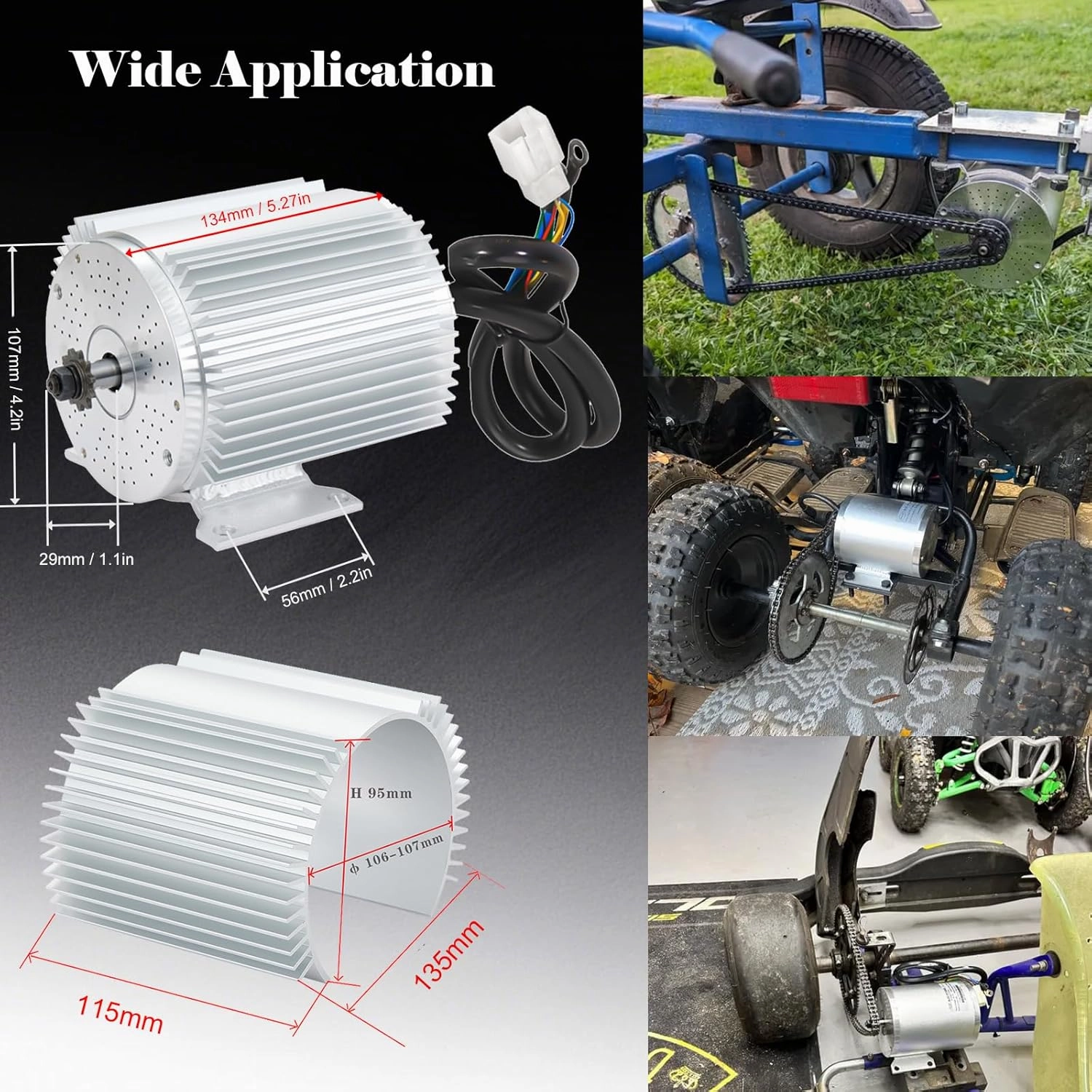 Electric Brushless DC Motor Complete Kit, 48V 2000W 4300RPM High Speed Motor, With 33A 15 Mosfet Controller, Battery Display LCD Throttle, Electric Scooter Bicycle Motorcycle Mid Drive Motor, DIY Part
