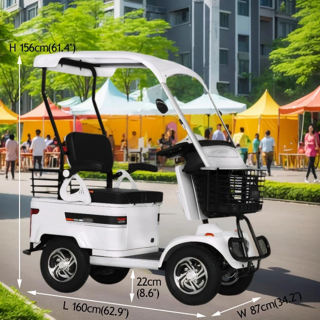 Electric Golf Carts for Adults with 650W Motor, Convenient Storage Box, Powered Mobility Scooters for Adults, Ideal for Golf Course, Outdoor Leisure and Senior Living