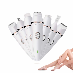 Electric Razor for Women,7 in 1 Painless Lady Shaver Set,Rechargeable Cordless Facial Hair Removal,Bikini Trimmer,for Face,Eyebrow,Nose, Underarm, Arms, Legs