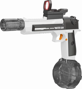 Electric Toy Water Gun, 480ml Large Water Tank, 26ft Ultra Long Range, numerous Accessories, Long-Lasting Endurance,Suitable for Indoor and Outdoor Activities in Summer (2108-9Q-Pure Gray)